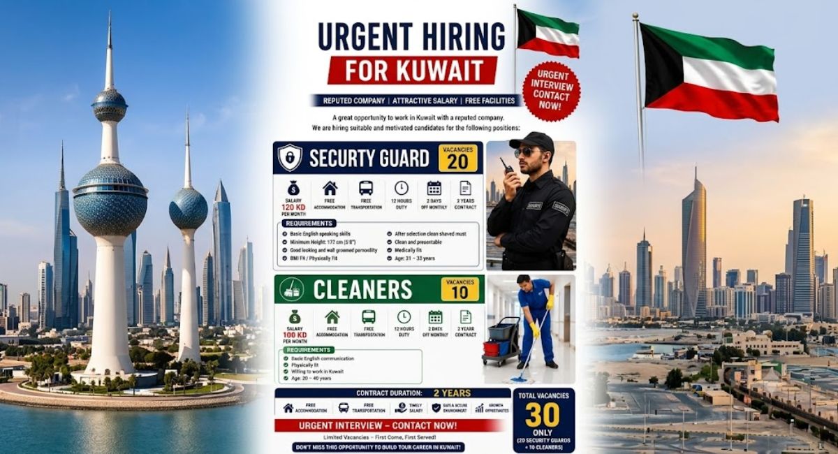 Urgent Hiring for Kuwait 2026