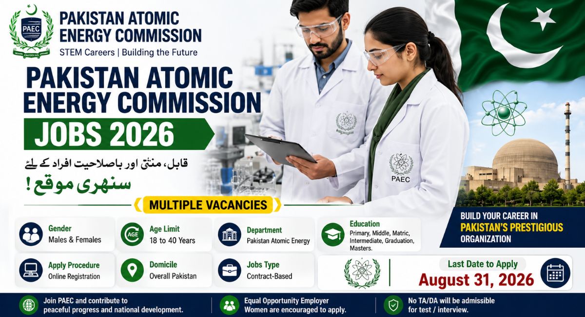 Pakistan Atomic Energy Commission Jobs 2026